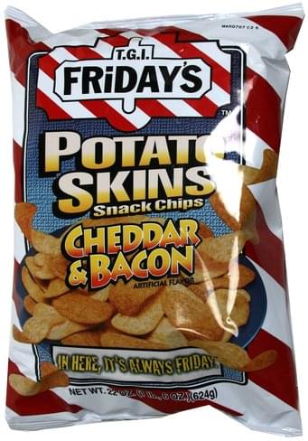 Tgi Fridays Cheddar Bacon Potato Skins Snack Chips 22 Oz Nutrition Information Innit