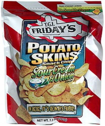 T G I Friday S Sour Cream Onion Flavor Potato Skins Snack Chips 7 5 Oz Nutrition Information Innit