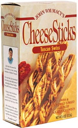 John Wm Macys Tuscan Swiss CheeseSticks - 4 oz, Nutrition Information ...