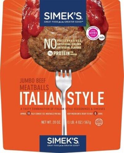 Simeks Beef Italian Style Jumbo Meatballs 20 Oz Nutrition