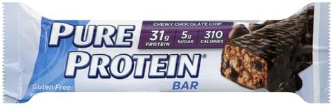 Pure Protein Chewy Chocolate Chip Protein Bar - 2.75 oz, Nutrition ...