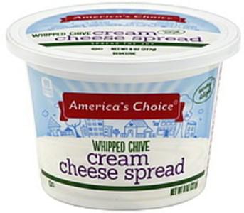 Americas Choice Whipped, Chive Cream Cheese Spread - 8 oz, Nutrition ...