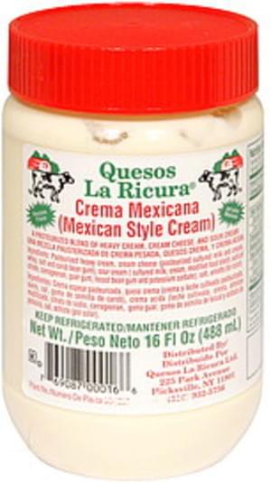 Quesos La Ricura Mexican Style Cream - 16 oz, Nutrition Information | Innit