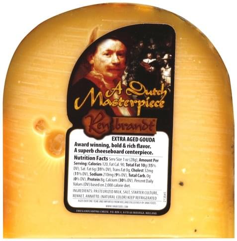Staat Diverse Kerel A Dutch Masterpiece Gouda, Rembrandt Cheese - 1 ea, Nutrition Information |  Innit