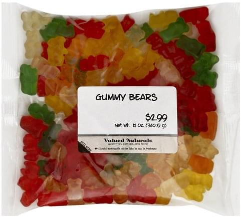 Valued Naturals Gummy Bears - 12 Oz, Nutrition Information 