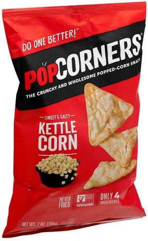 Popcorners Sweet & Salty, Kettle Popped-Corn Snacks - 7 oz, Nutrition ...