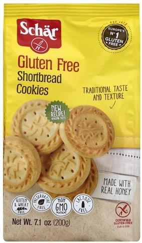 Schar Gluten Free, Shortbread Cookies - 7.1 oz, Nutrition Information ...