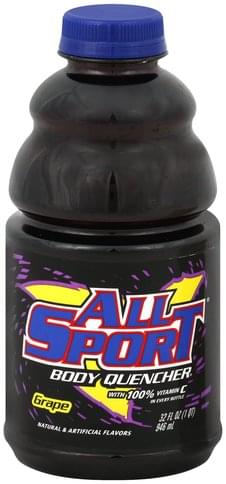 All Sport Grape Body Quencher 32 Oz Nutrition Information Innit