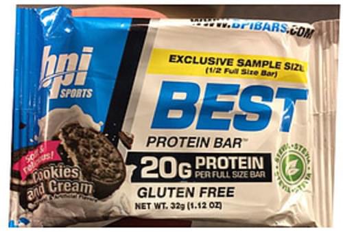 Bpi Sports Protein Bar Cookies And Cream Flavor Gluten Free - 64 g,  Nutrition Information | Innit
