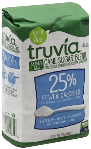 Truvia with Stevia, Cane Sugar Blend Sweetener - 28 oz, Nutrition ...