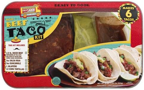 Calle Sabor Diced Beef Taco Kit - 22 Oz, Nutrition Information 