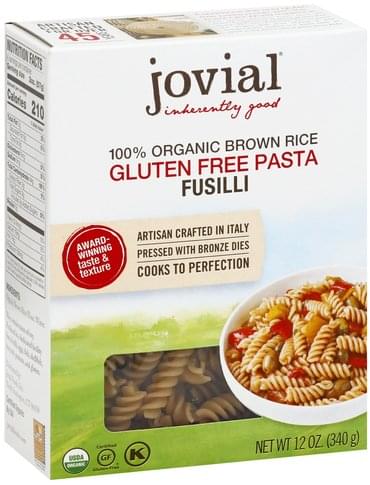 Jovial 100% Organic, Brown Rice Fusilli - 12 oz, Nutrition Information ...