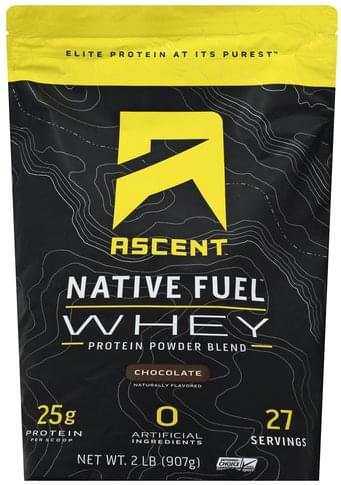 Ascent Whey, Chocolate Protein Powder Blend - 2 lb, Nutrition ...