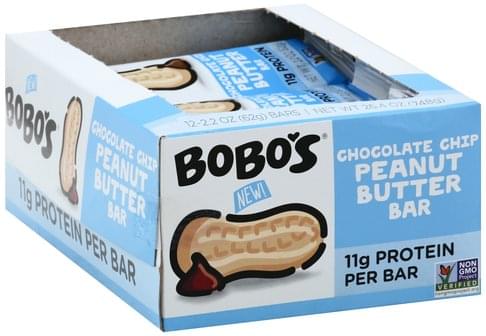 BOBOS Chocolate Chip Peanut Butter Bar - 12 ea, Nutrition Information ...