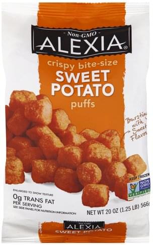 Alexia Crispy Bite-Size, Puffs Sweet Potato - 20 oz, Nutrition ...