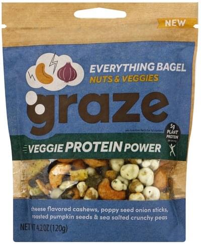 Graze Everything Bagel Nuts & Veggies - 4.2 oz, Nutrition Information ...