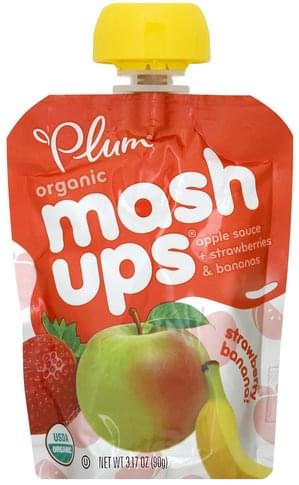 Plum Organic, Strawberry Banana! Apple Sauce + Strawberries & Bananas ...