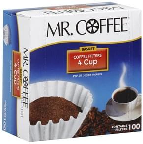 Mr Coffee Basket, 4 Cup Coffee Filters - 100 ea, Nutrition Information ...