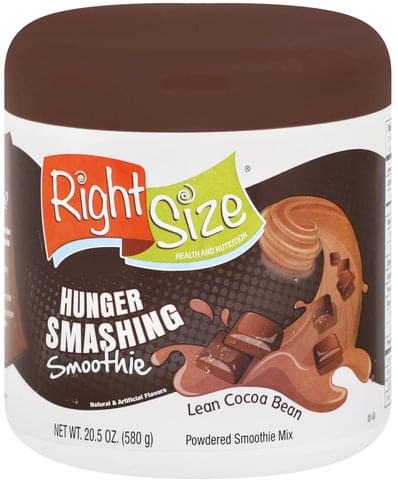 Right Size Powdered, Lean Cocoa Bean Smoothie Mix  oz, Nutrition  Information | Innit