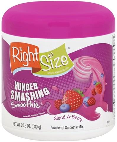 Right Size Powdered, Slend-A-Berry Smoothie Mix  oz, Nutrition  Information | Innit