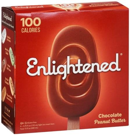 Enlightened Light, Chocolate, Peanut Butter Ice Cream Bars - 4 ea ...