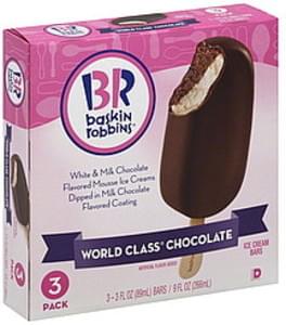 Baskin Robbins World Class Chocolate Ice Cream Bars 3 Ea Nutrition Information Innit