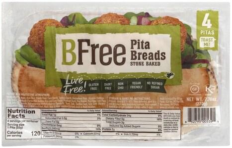 Bfree Stone Baked Pita Breads - 4 Ea, Nutrition Information | Innit