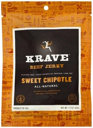 Krave Sweet Chipotle Beef Jerky - 1.5 oz, Nutrition Information | Innit