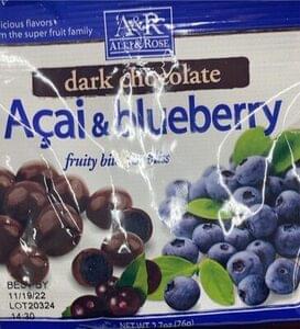 A&R Alli & Rose Acai & Blueberry Dark Chocolate Fruity Bite Size Bliss ...