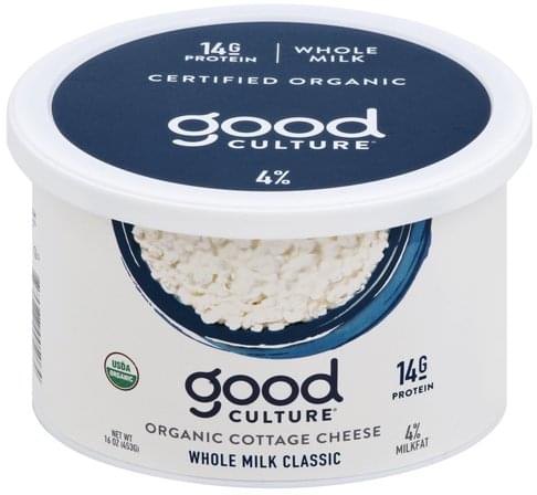 Good Culture Organic, 4% Milkfat, Whole Milk Classic Cottage Cheese ...