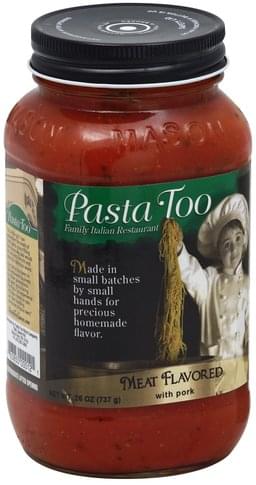 Pasta Too Sauce, Meat Flavored, with Pork Pasta Sauce - 26 oz, Nutrition  Information | Innit