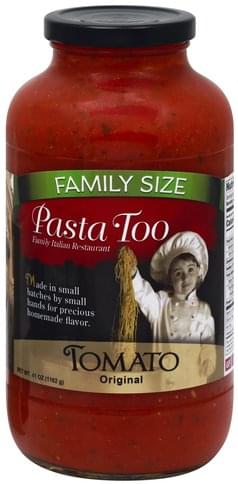 Pasta Too Tomato, Original, Family Size Pasta Sauce - 41 oz, Nutrition  Information | Innit