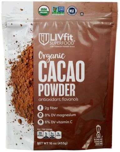 Na Organic Cocoa Powder - 16 Oz, Nutrition Information 