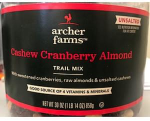 Archer Farms Cashew Cranberry Almond Trail Mix - 31 g, Nutrition ...