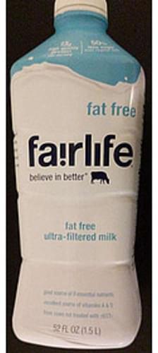 Fairlife Ultra-Filtered Fat Free Milk - 240 ml, Nutrition Information ...