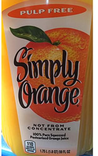 Simply Orange 100 Pure Squeezed Pasteurized Orange Juice Juice Drink