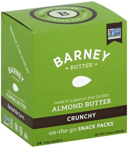 Barney Crunchy, On-the-Go Snack Packs Almond Butter - 24 ea, Nutrition ...