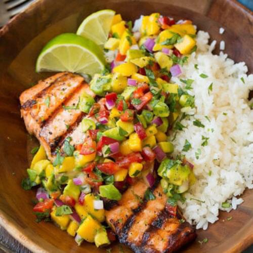 Grilled Lime Salmon with Avocado-Mango Salsa | Central Market - Really ...