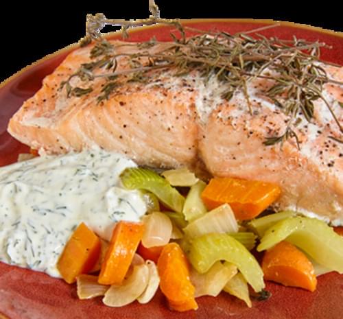 Slow Roasted Salmon With Dill Sauce | Central Market - Really Into Food