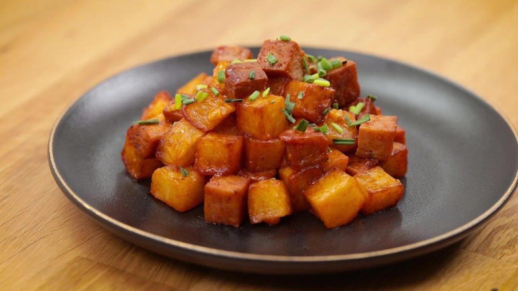 Stir Fried Luncheon Meat and Potatoes