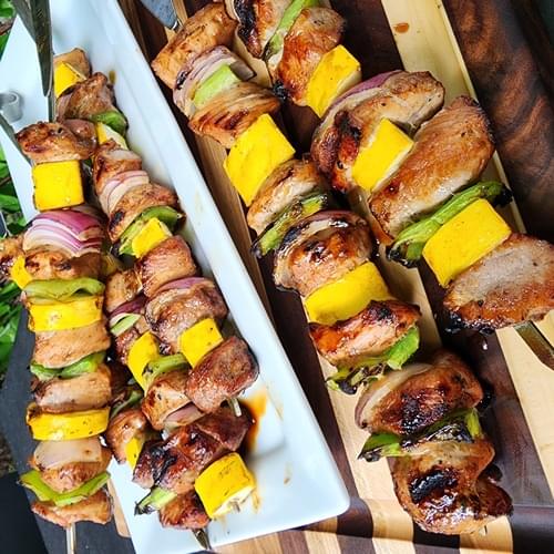 Grilled Pork and Vegetable Kabobs, Joe V's Smart Shop